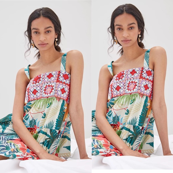 New Anhropologie x Farm Rio Crochet Mini Dress sz small - Picture 4 of 9